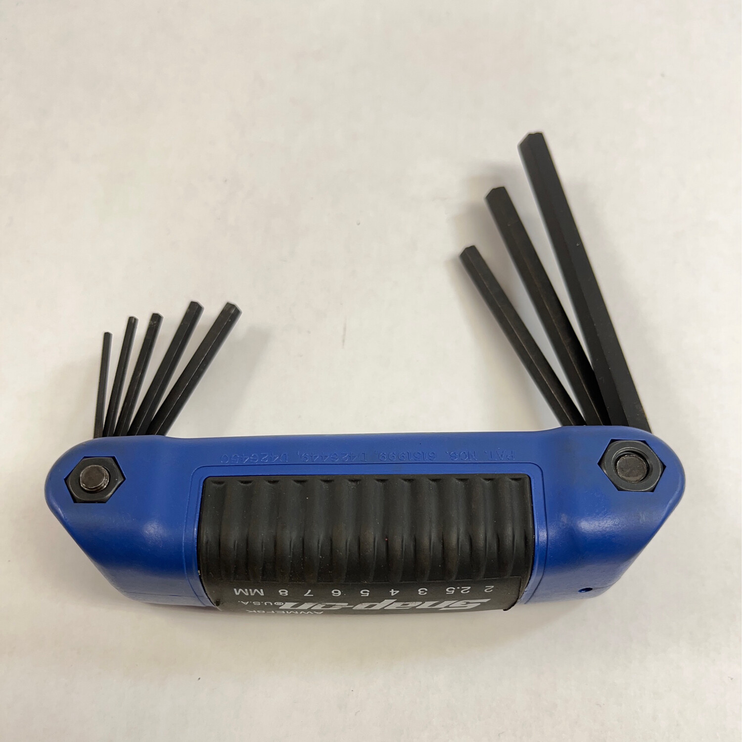 Snap On 8 Pc. Metric Folding Hex Key Set (28 mm) AWMEF8K Shop Tool