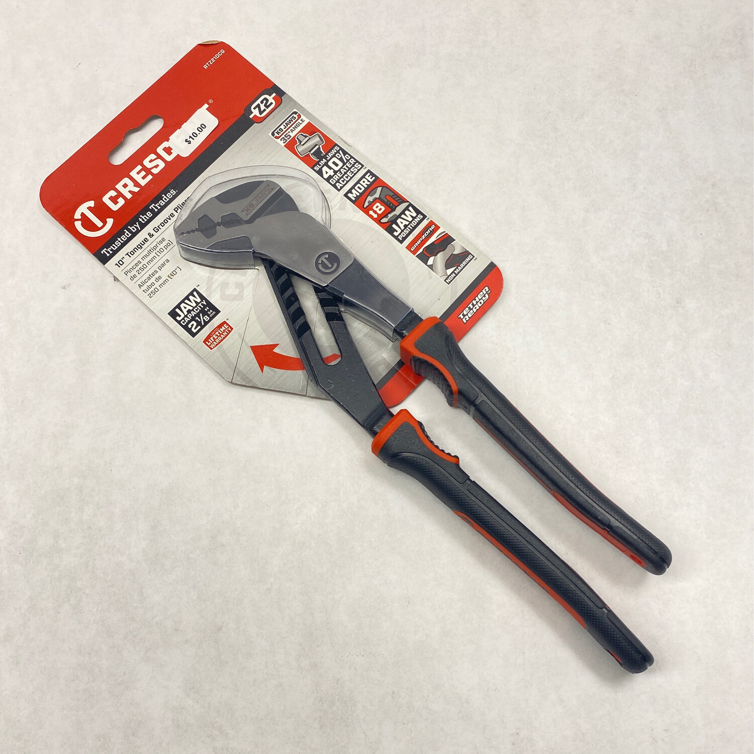 Crescent 10” Tongue And Groove Pliers, RTZ210CG