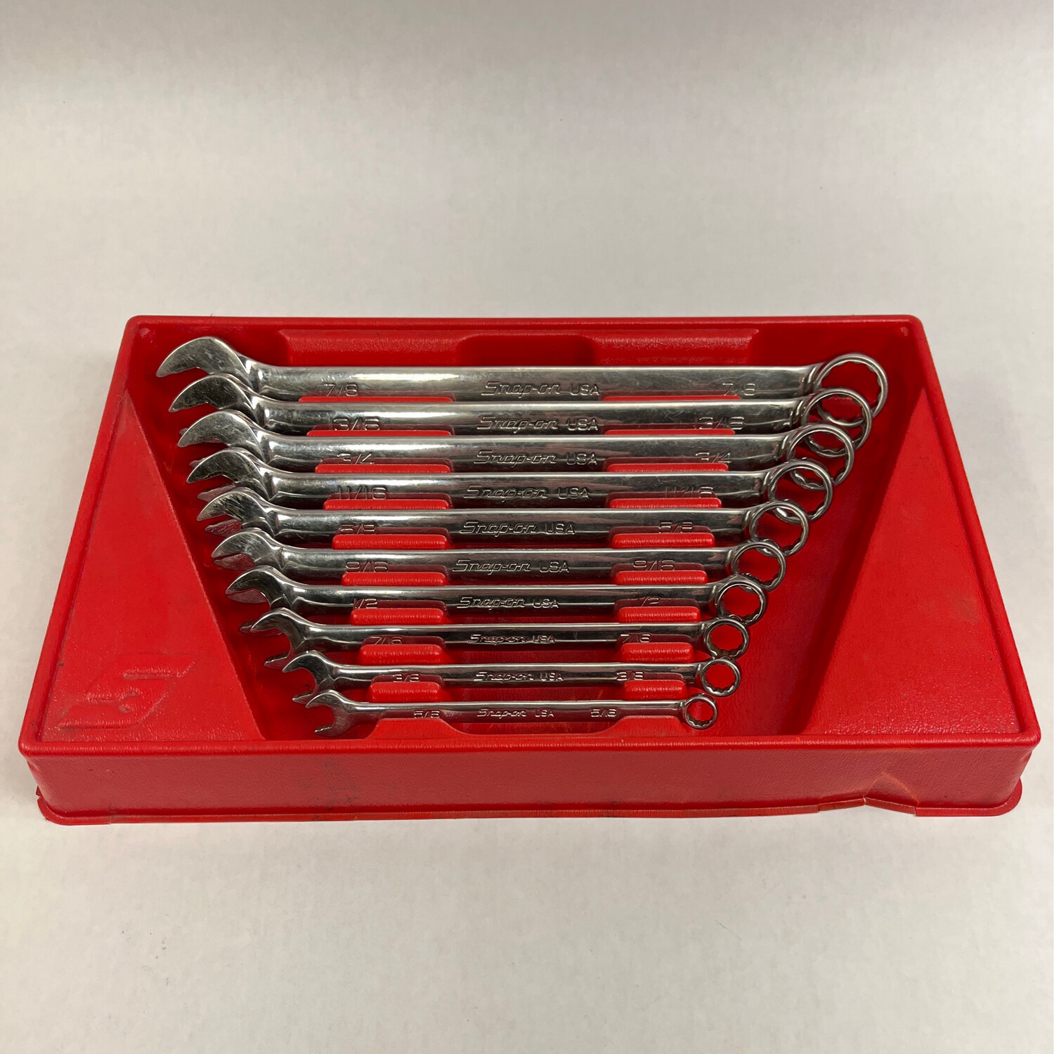 Snap On 10 Pc. 12-Point SAE Flank Drive Plus Combination Wrench Set, SOEX710