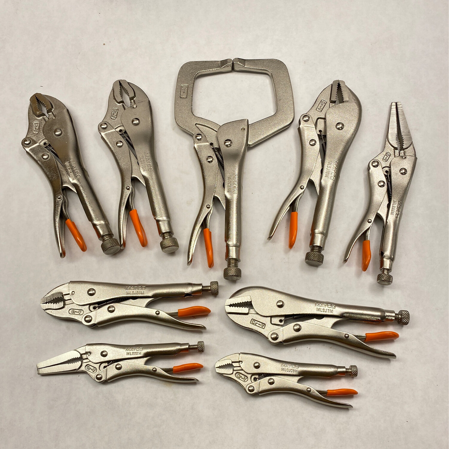 Matco Tools 9pc. Orange Locking Pliers Set W/ Canvas Bag, SPL9M