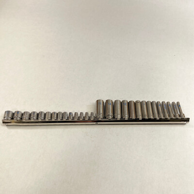 Matco Tools 1/4” Drive 28 Pc. Metric 6-Point Shallow & Deep Socket Set (4-15mm)