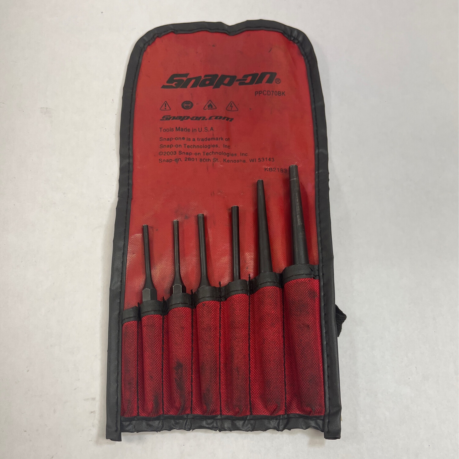 Snap On 7 Pc. Punch and Chisel Set, PPCD70BK