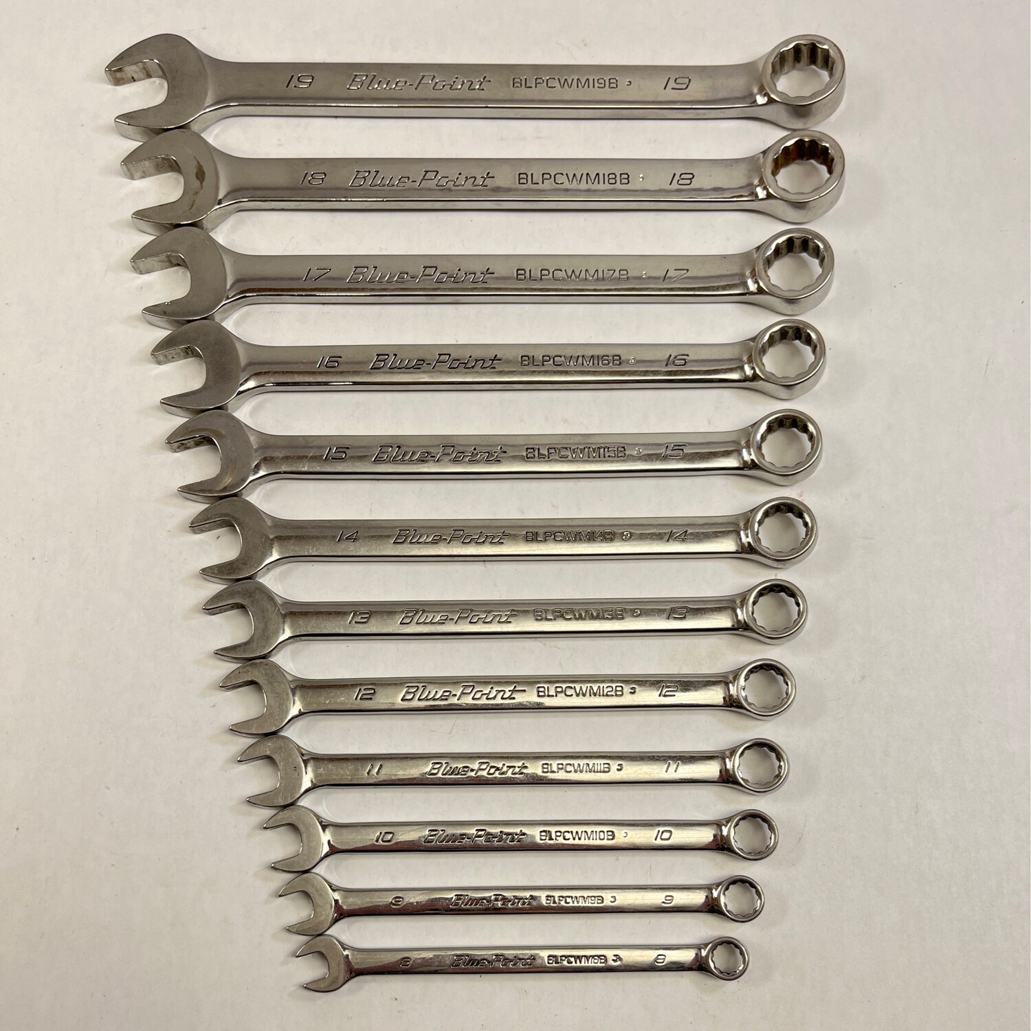 Blue Point 12 Pc. 12-Point Metric Combination Wrench Set (8–19 mm) BLPCWSM712B