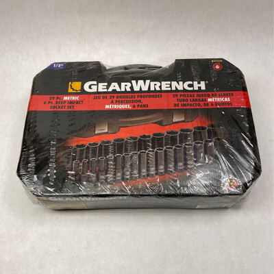 Gearwrench 29 Pc. 1/2” Drive Metric 6 Point Deep Impact Socket Set, 84935N