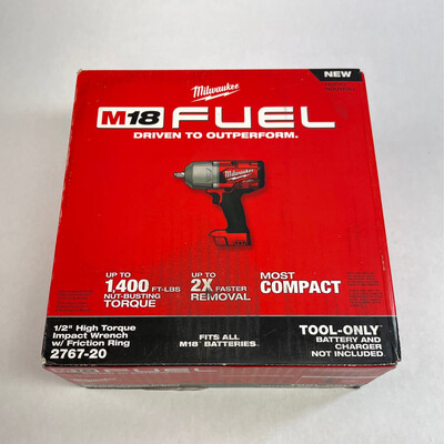 Milwaukee 1/2” High Torque Impact Wrench w/ Friction Ring, 2767-20