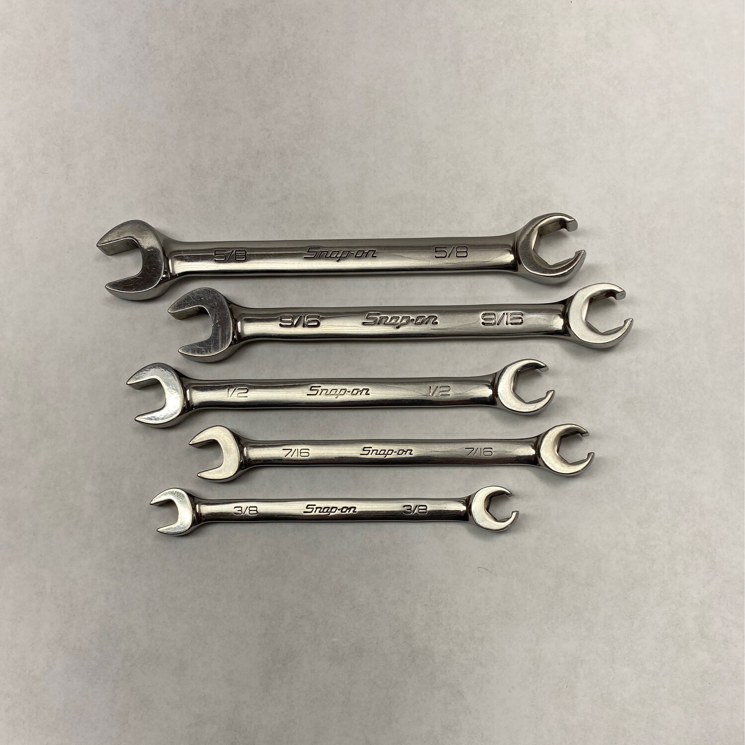 Snap On 5 pc 6-Point SAE Open-End/ Flare Nut Wrench Set (3/8-5/8