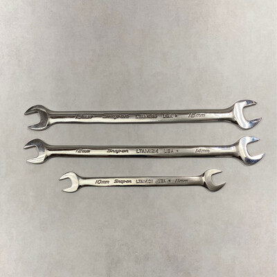Snap On pc Metric 15° Offset Low Torque Slimline Open-End Wrench Set(10-15mm)