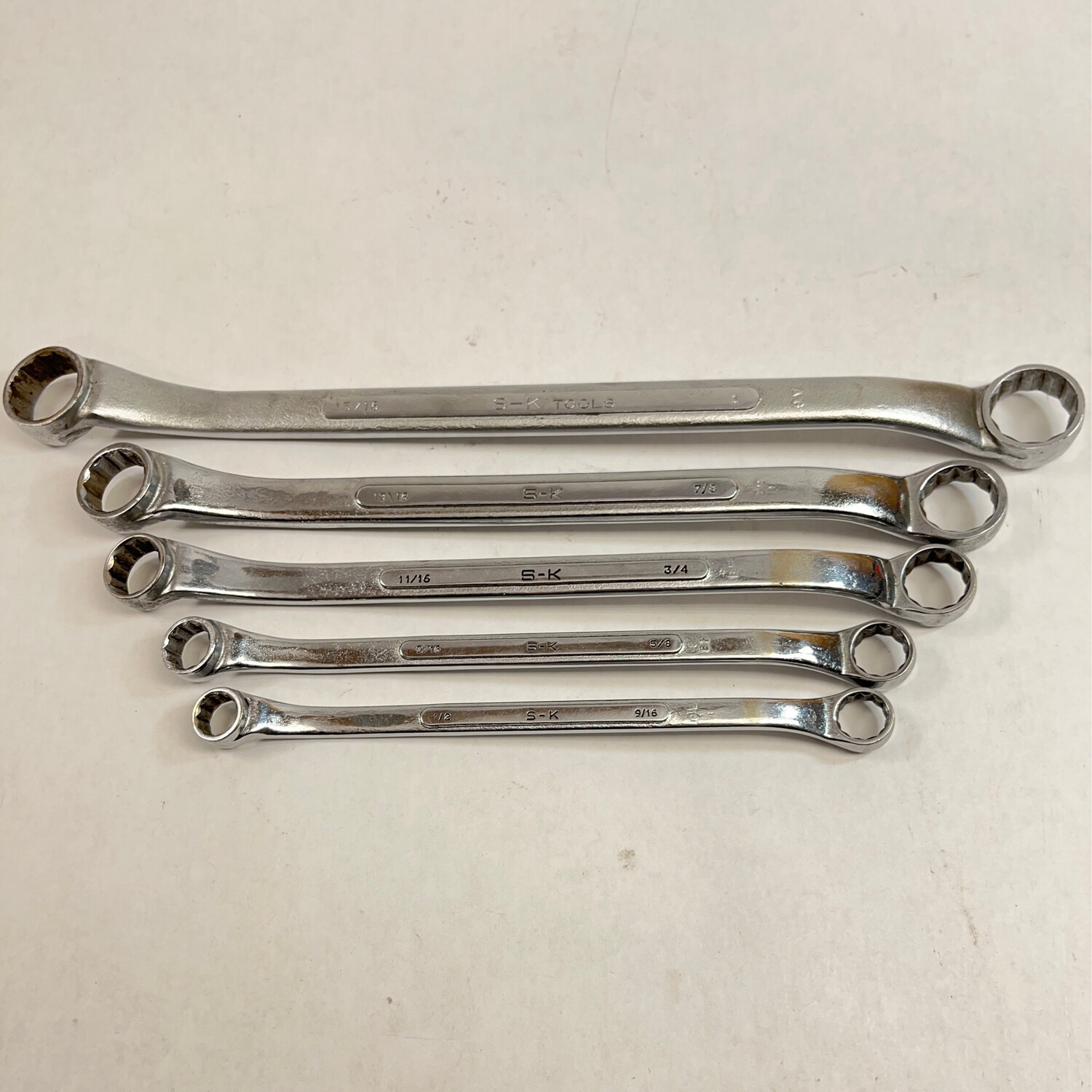 S-K Tools 5 Pc. Double Box End Wrench Set (1/2” - 1”)