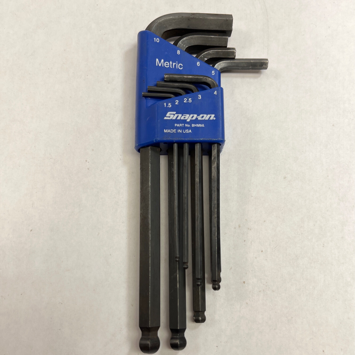 Snap On 9 Pc. Metric LShaped Ball Hex Wrench Set (1.510 mm) BHM9A