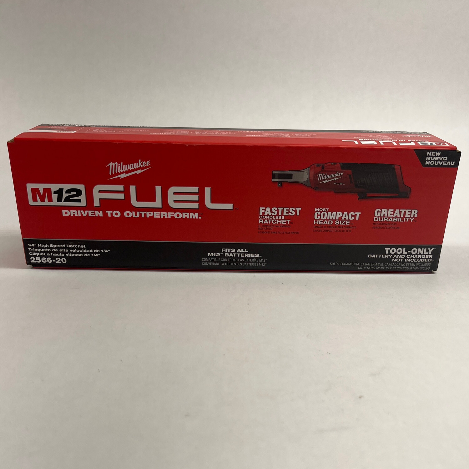 Milwaukee M12 Fuel 1/4” Drive High Speed Ratchet, 2566-20