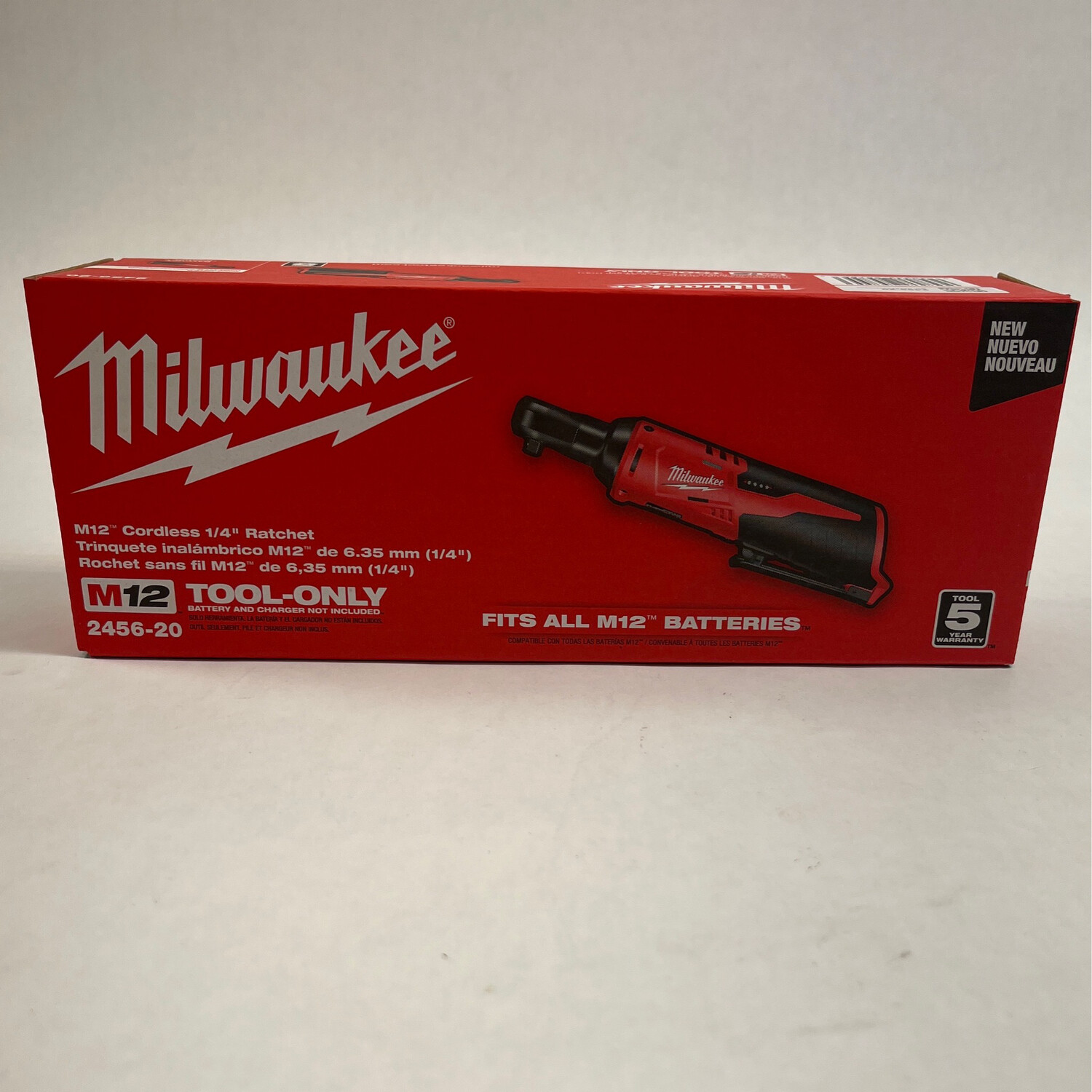 Milwaukee M12 Cordless 1/4” Drive Ratchet, 2456-20