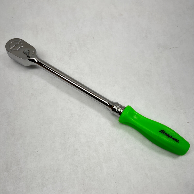 Snap-On FHLD80 3/8″ Drive Dual 80 Long Hard Grip Ratchet – Hi-Viz Yellow – 11-1/4″ Length, USA Made