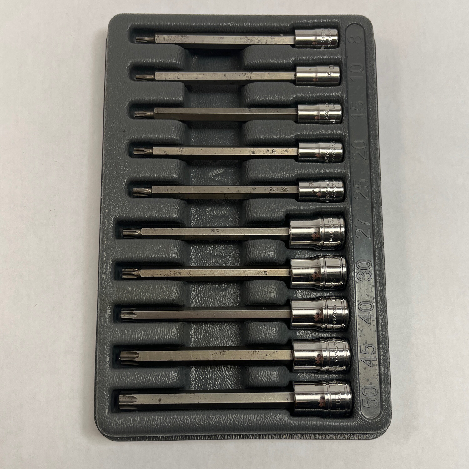 Snap On 10pc Combination Drive TORX Bit Long Socket Set (T8 Snap On 10pc Combination Drive TORX Bit Long Socket Set (T8