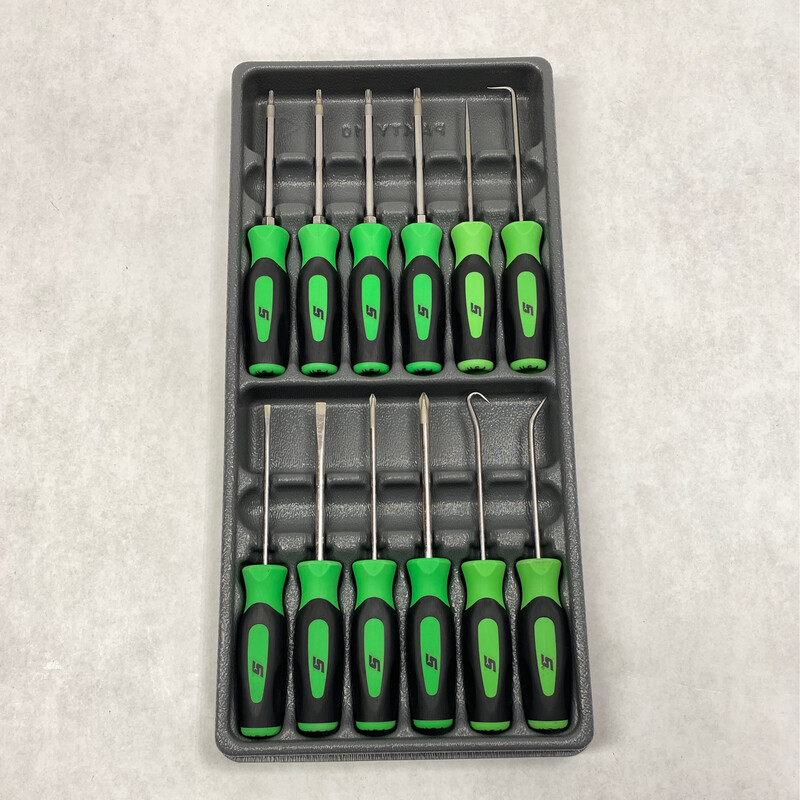 Snap On 12 piece Mini Pick Screwdriver Set, SGMINI12AG