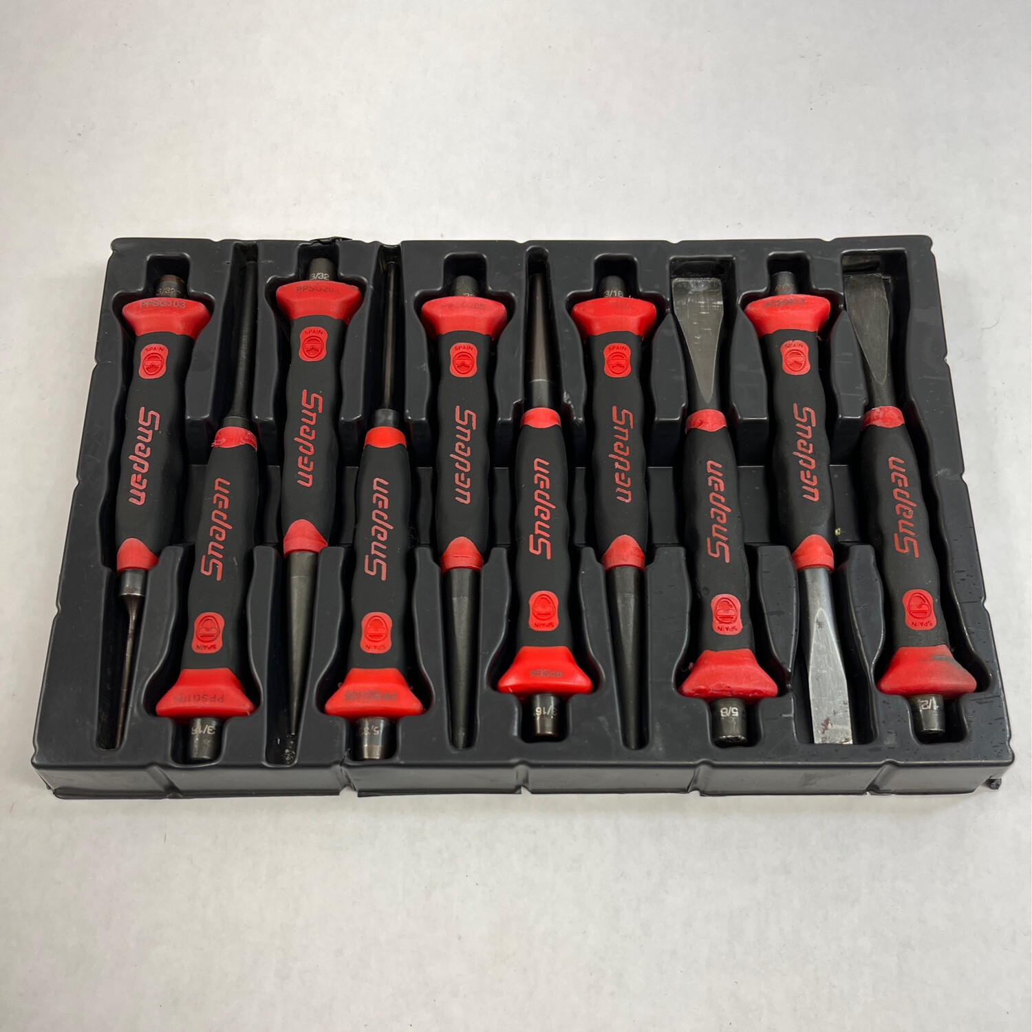 Snap On 10 Pc. Soft Grip Punch and Chisel Set, PPCSG710