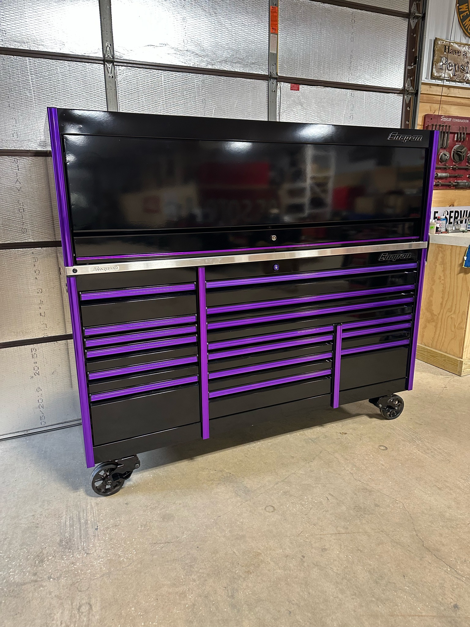 Snap On Tool Box 68” Artic Silver With Purple Trim for Sale in