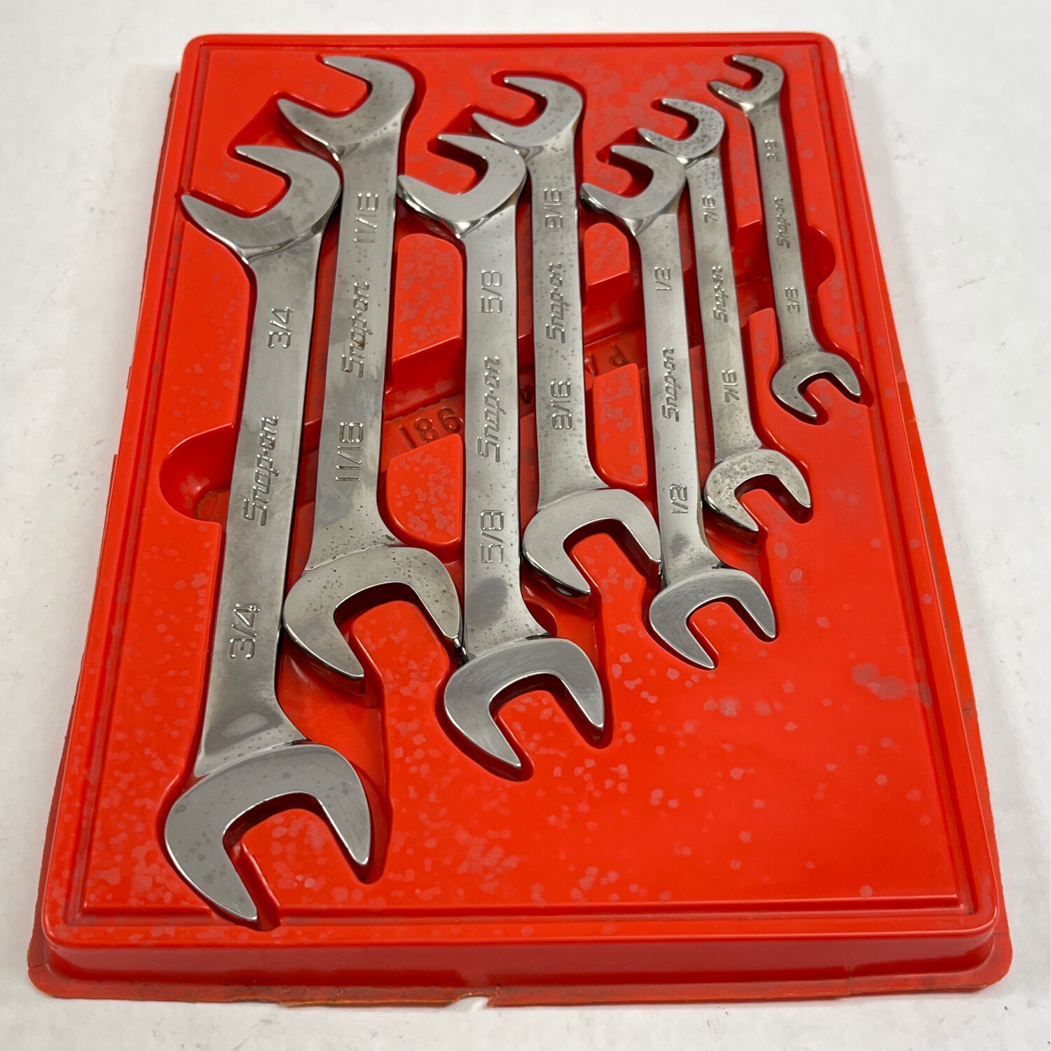Snap On 7 Pc. SAE Four-Way Angle Head Open-End Wrench Set (3 Snap On 7 Pc. SAE Four-Way Angle Head Open-End Wrench Set (3