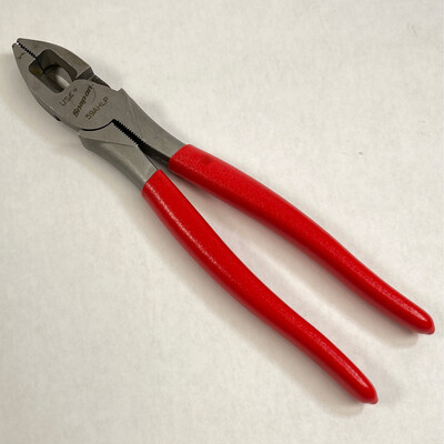Snap-on ★ スナップオン THE LINEMAN 赤ラバーグリップ ラインマンプライヤー (ペンチ) 57HLP USA ★ 未使用品 9\" Snap-on Tools USA Green Soft Grip HD Combination Lineman\u0027s