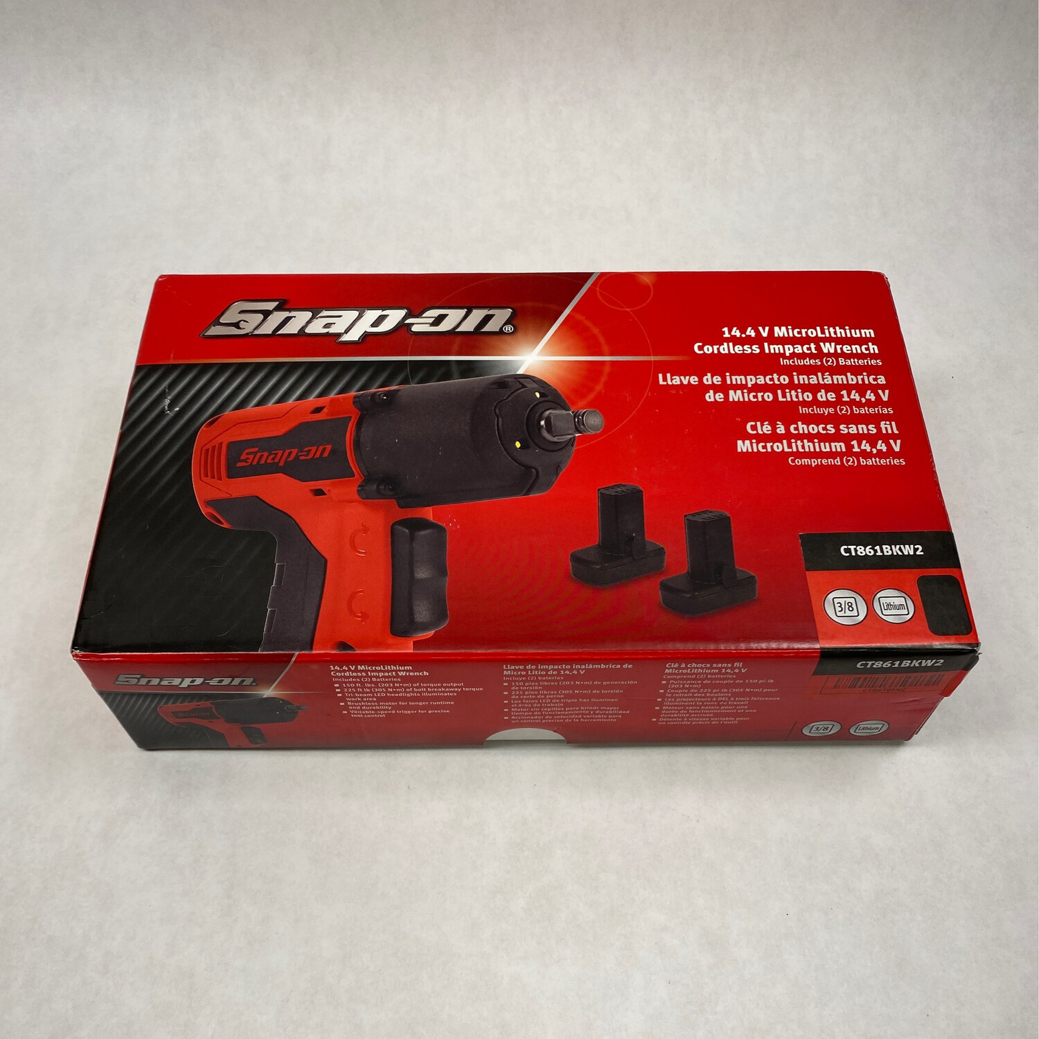 Snap On 14.4 V 3/8" Drive MicroLithium Cordless Impact Wrench Kit,  CT861BKW2 - Shop - Tool Swapper