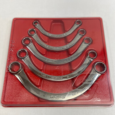 Snap On 5 Pc. 12-Point SAE Flank Drive Half-Moon Box Wrench Set (7/16-15/16
