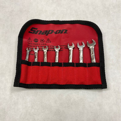 Snap On 7 Pc. 6-Point Metric Flank Drive Midget Combination Wrench Set, OXIM707SBK
