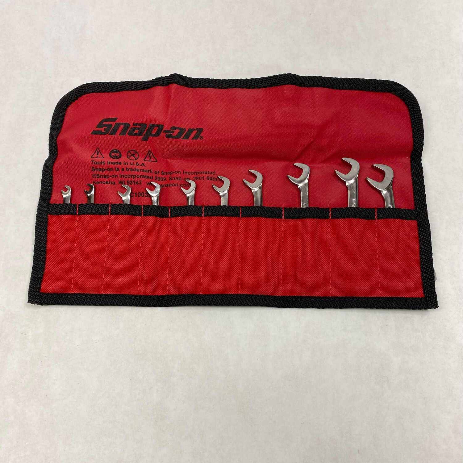 Snap On 10 pc Metric 15°/ 60° Offset Open-End Ignition Wrench Set