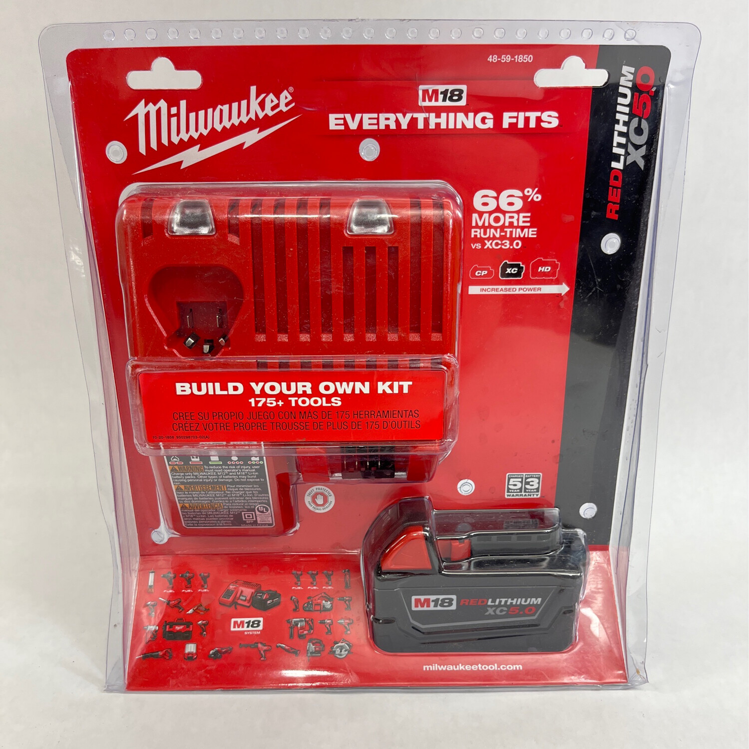 Milwaukee tools m18 red lithium 18 volt charger kit with xc 5 0 battery