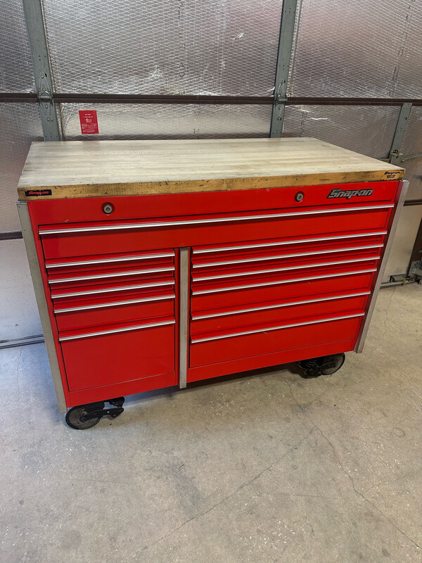 Snap On Double Bank Tool Box w/ Wood Top, KRL7002