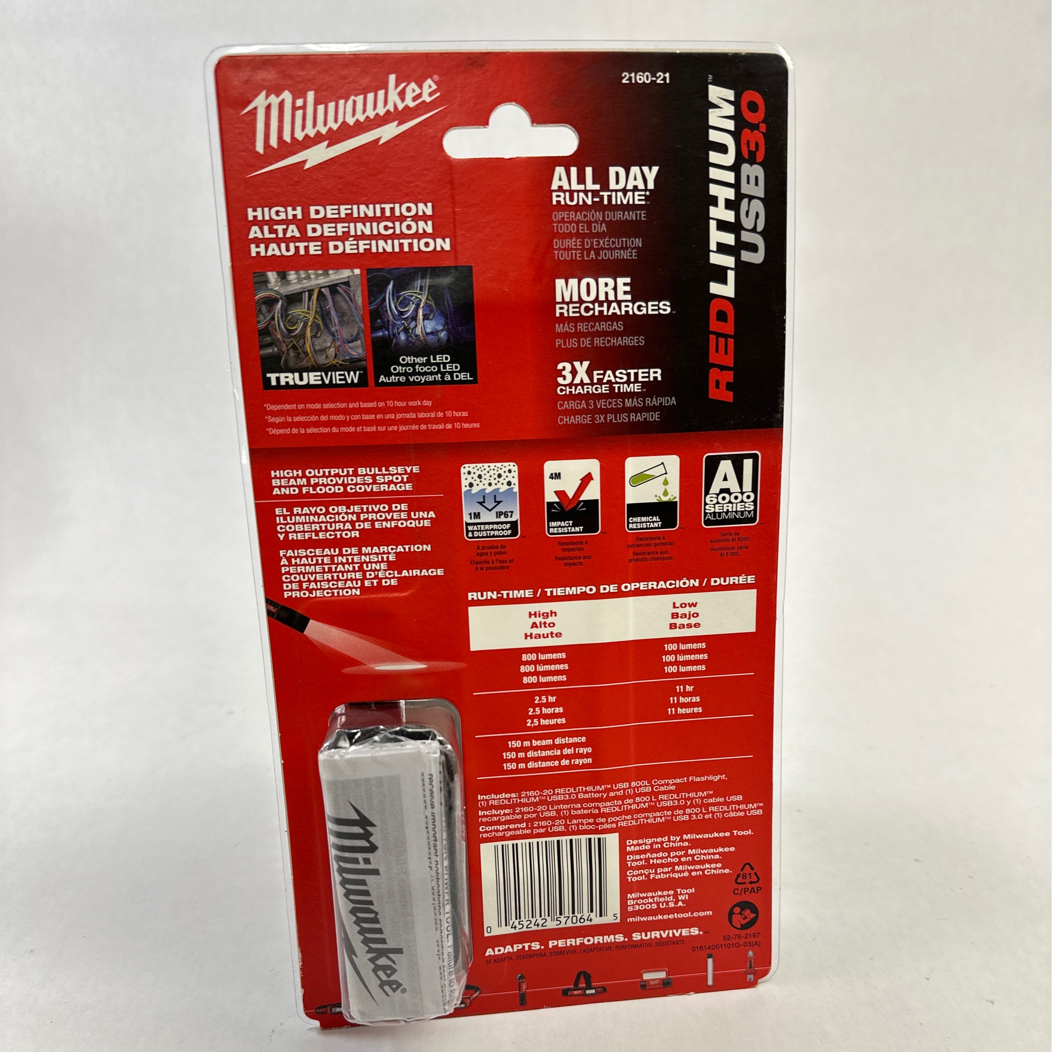 Milwaukee RedLithium USB 800L Compact Flashlight, 2160-21 - Shop - Tool  Swapper