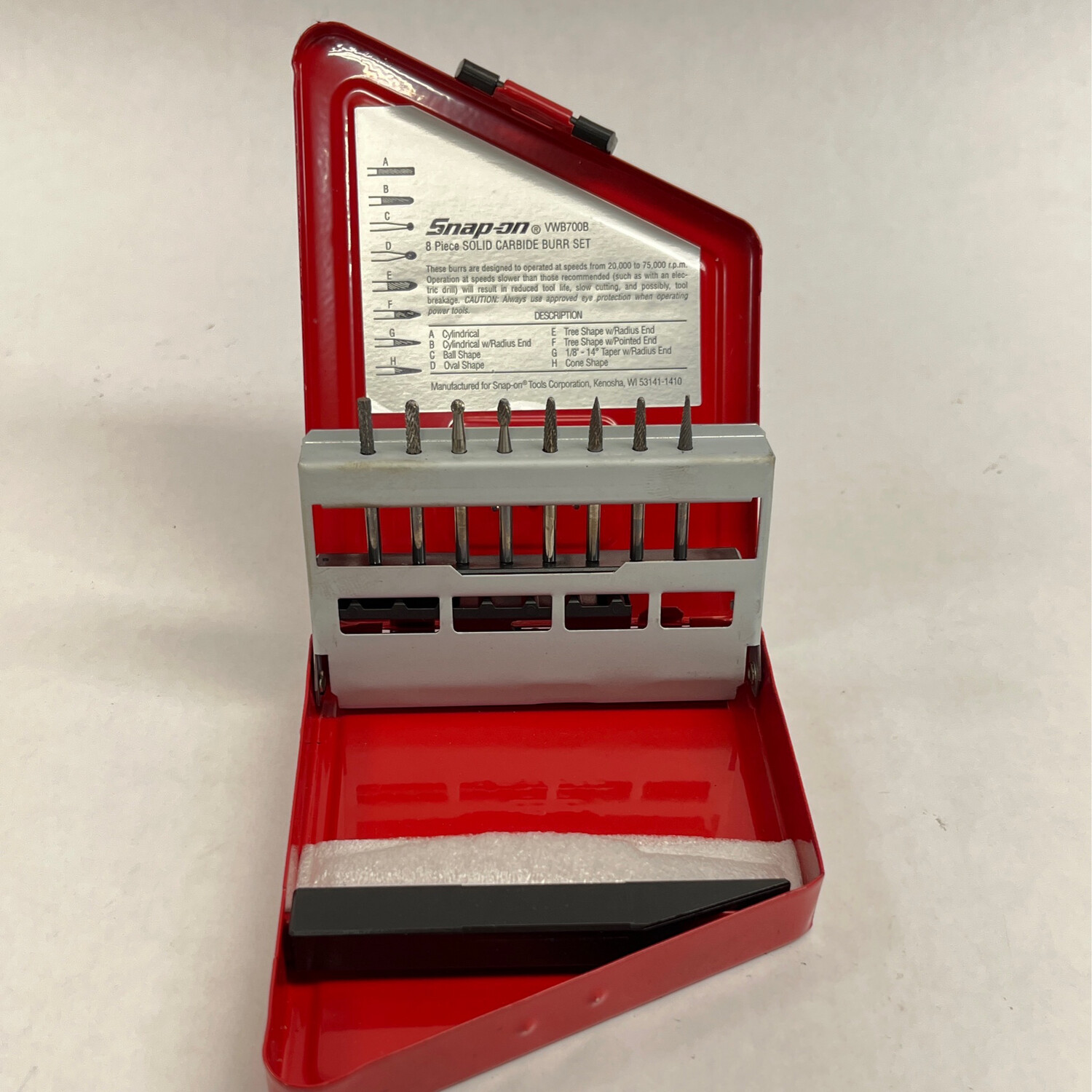 Snap On 8 Piece Solid Carbide Burr Set VWB800C | eBay