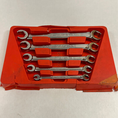Snap On 5 Pc. 6-Point SAE Flank Drive Double End Flare Nut Wrench Set (1/4-13/16