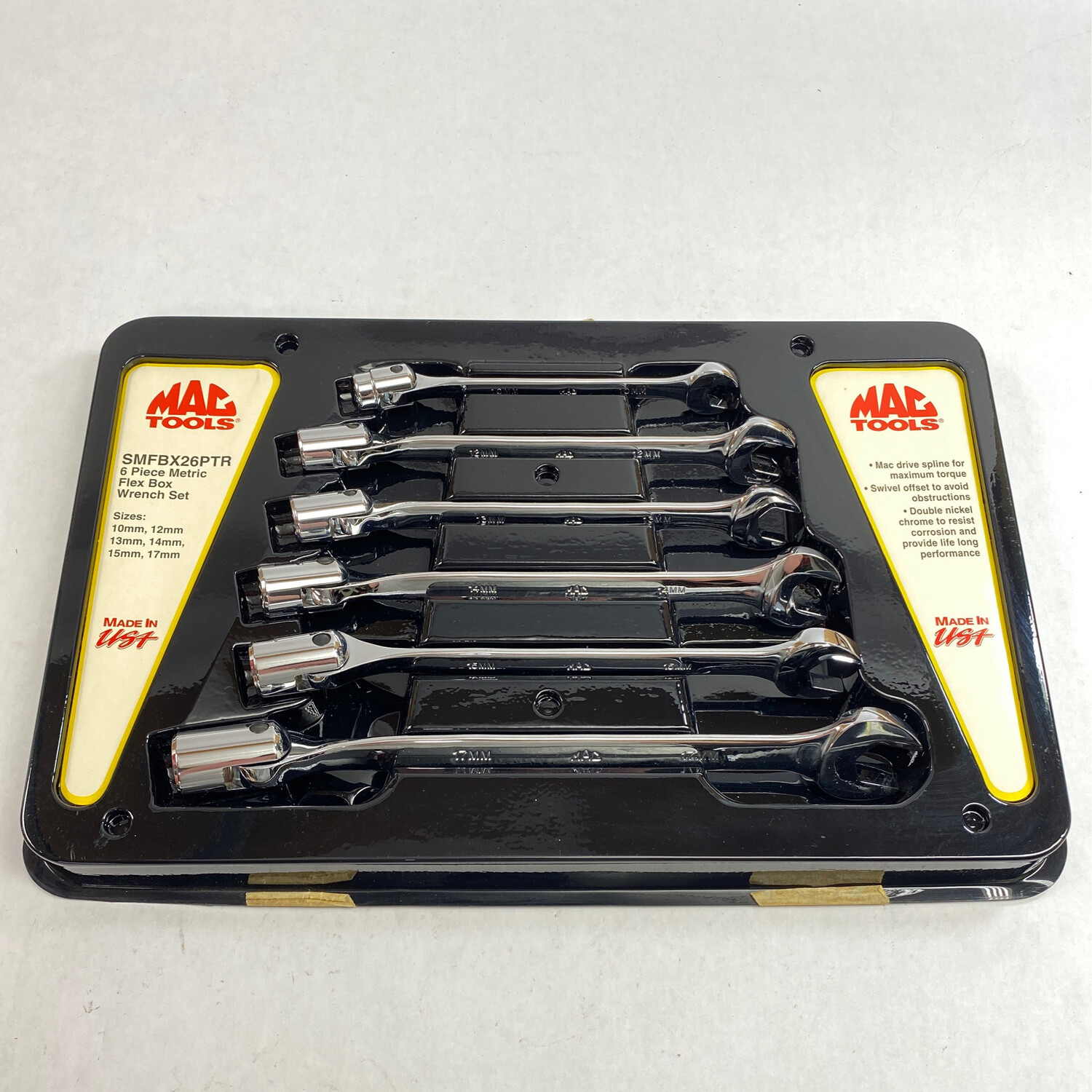T&E Tools F6666 6-Piece Metric Flex Box Wrench Set – 6x32mm Flex Head Ratcheting Wrenches
