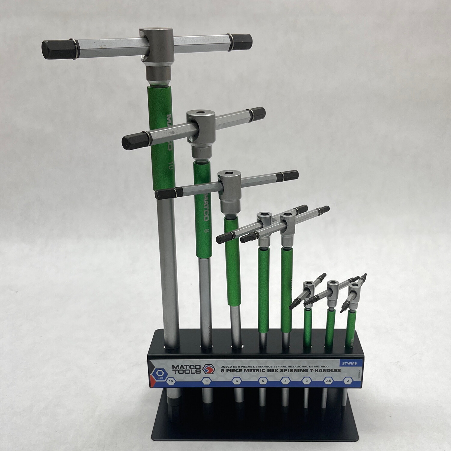 Matco Tools 8pc Metric Hex Key Spinning THandles, STWM8 Shop Tool