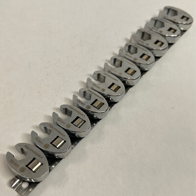 Matco Tools 10 Pc. 3/8” Drive Crowfoot Wrench Set (10-19 mm), SRBCFNM10C