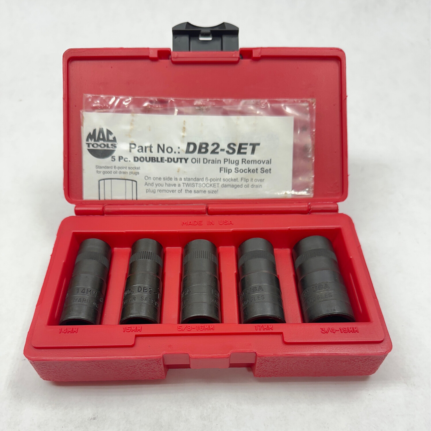 Mac Tools 5pc Double-Duty Oil Drain Plug Removal Set, DB2-SET