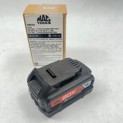 Mac Tools 20V MAX 4.0AH Lithium Ion Battery Pack, MBR204
