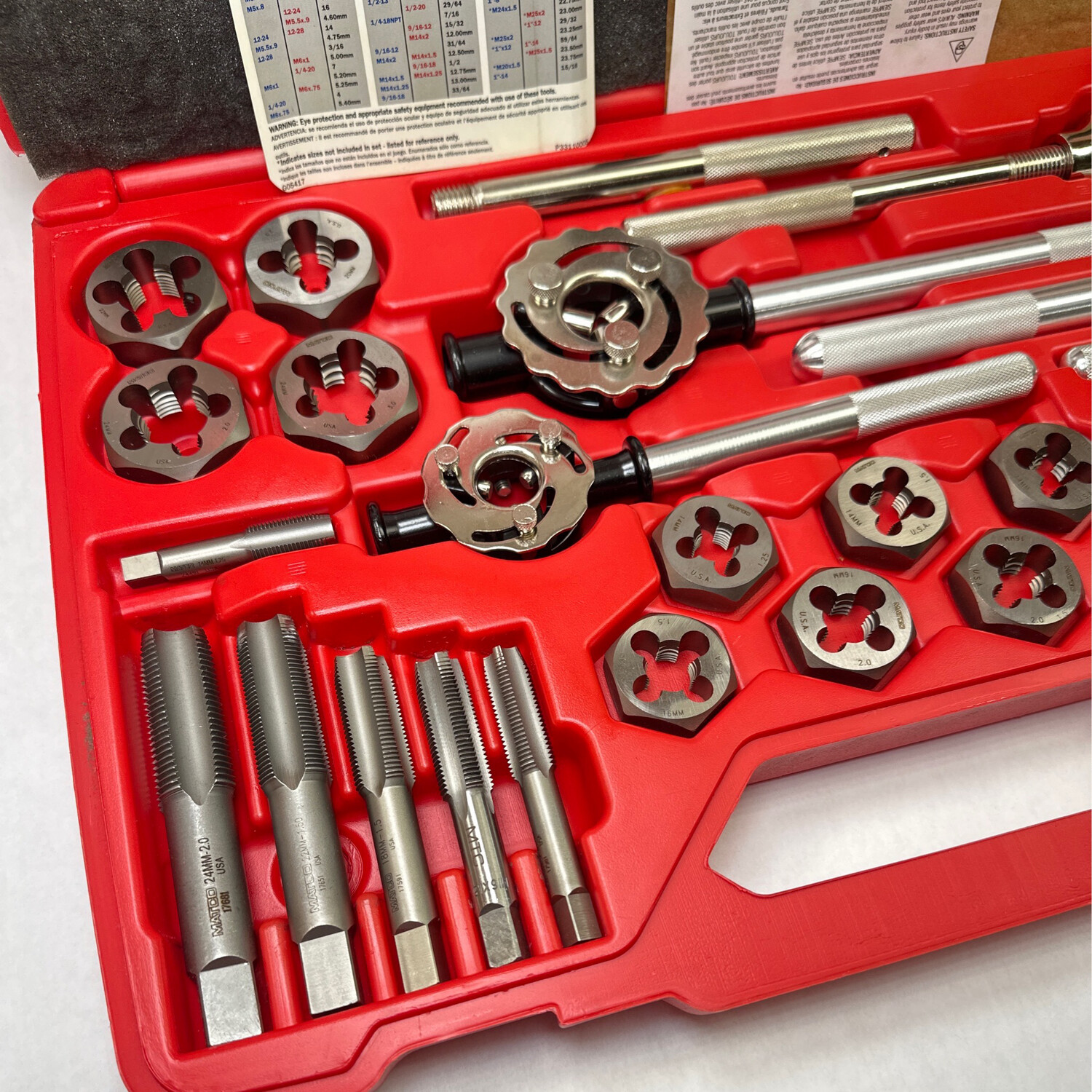 Matco 25pc Tap And Die Master Set Metric Tap & Dies Threading Set