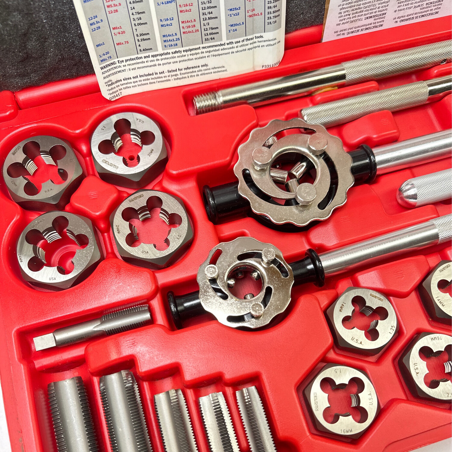 Matco 25pc Tap And Die Master Set Metric Tap & Dies Threading Set