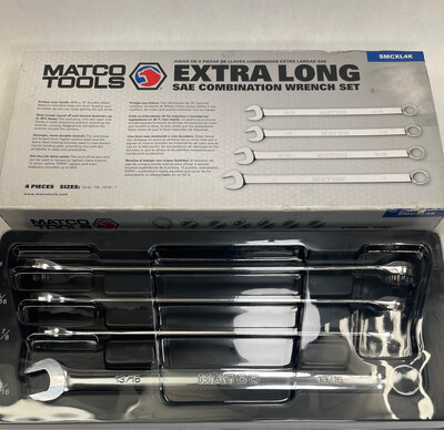 Matco Tools Extra Long SAE Combination Wrench Set, SMCXL4K