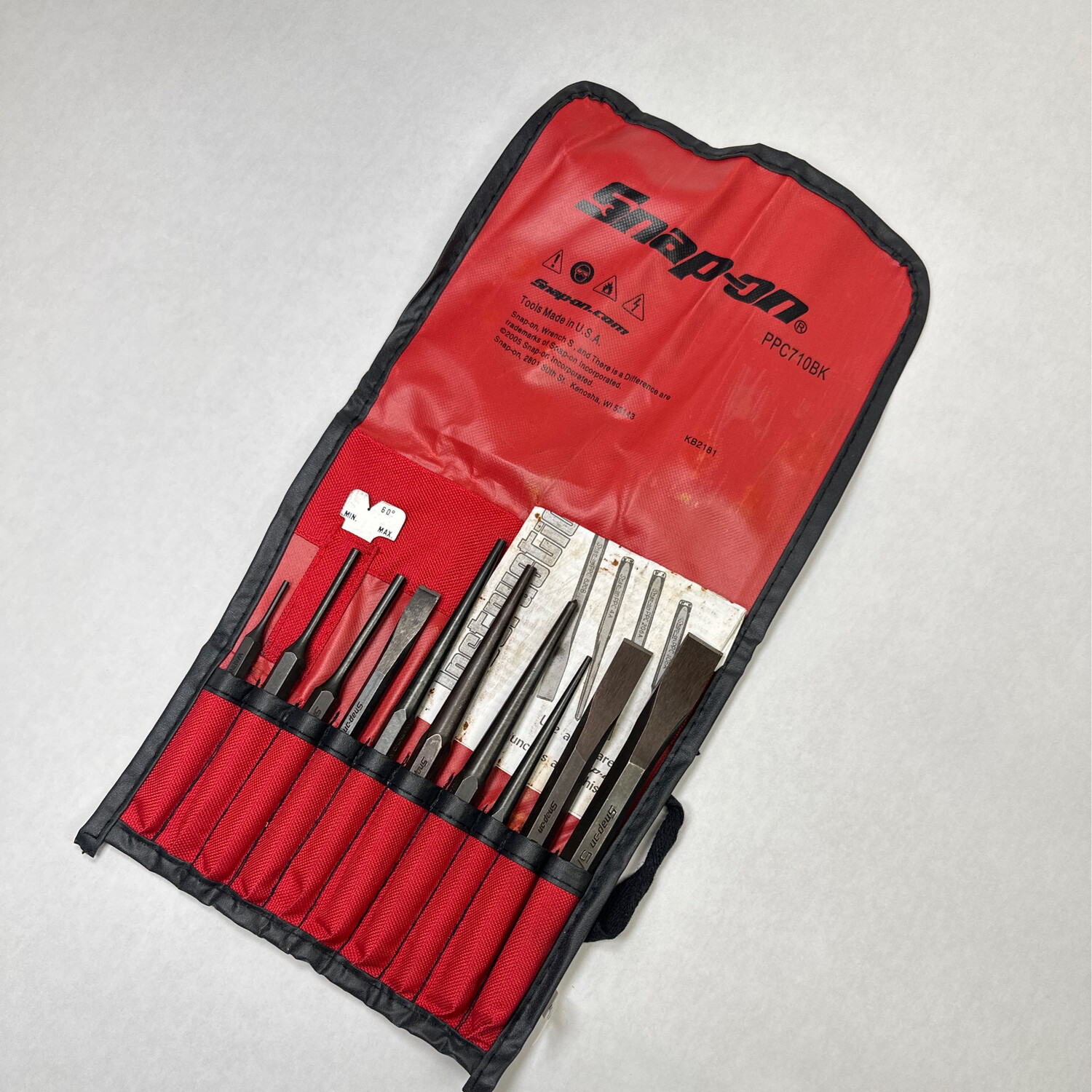 Snap On 11 pc Punch and Chisel Set, PPC710BK Shop Tool Swapper