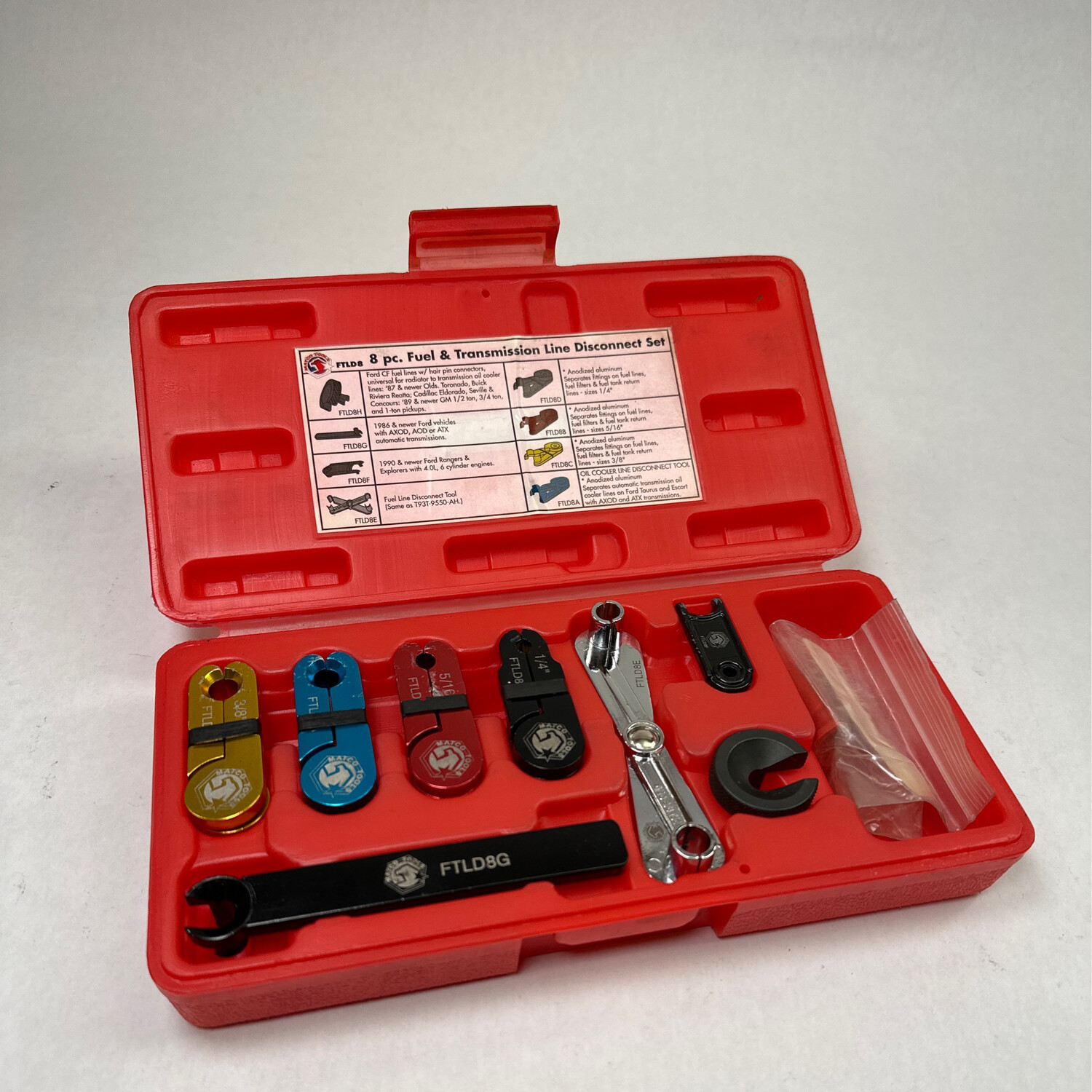 Matco 8pc Fuel & Transmission Line Disconnect Set, FTLD8 Shop Tool Swapper