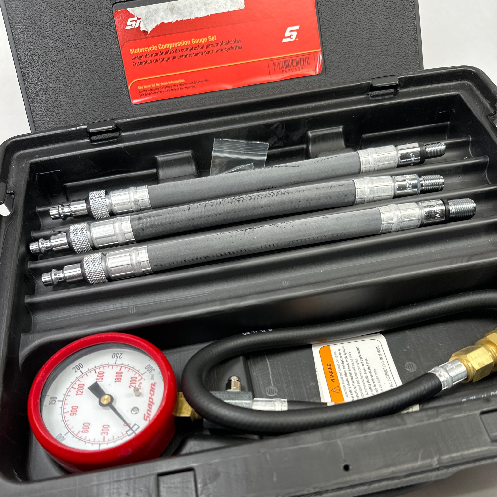 Snap On Motorcycle Compression Gauge Set EEPV503