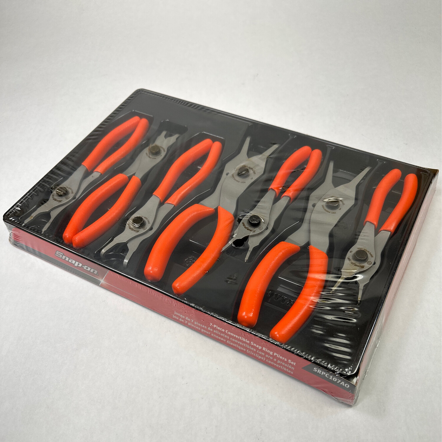 Snap On 7pc Convertible Snap Ring Pliers Set, (orange) SRPC107AO Shop