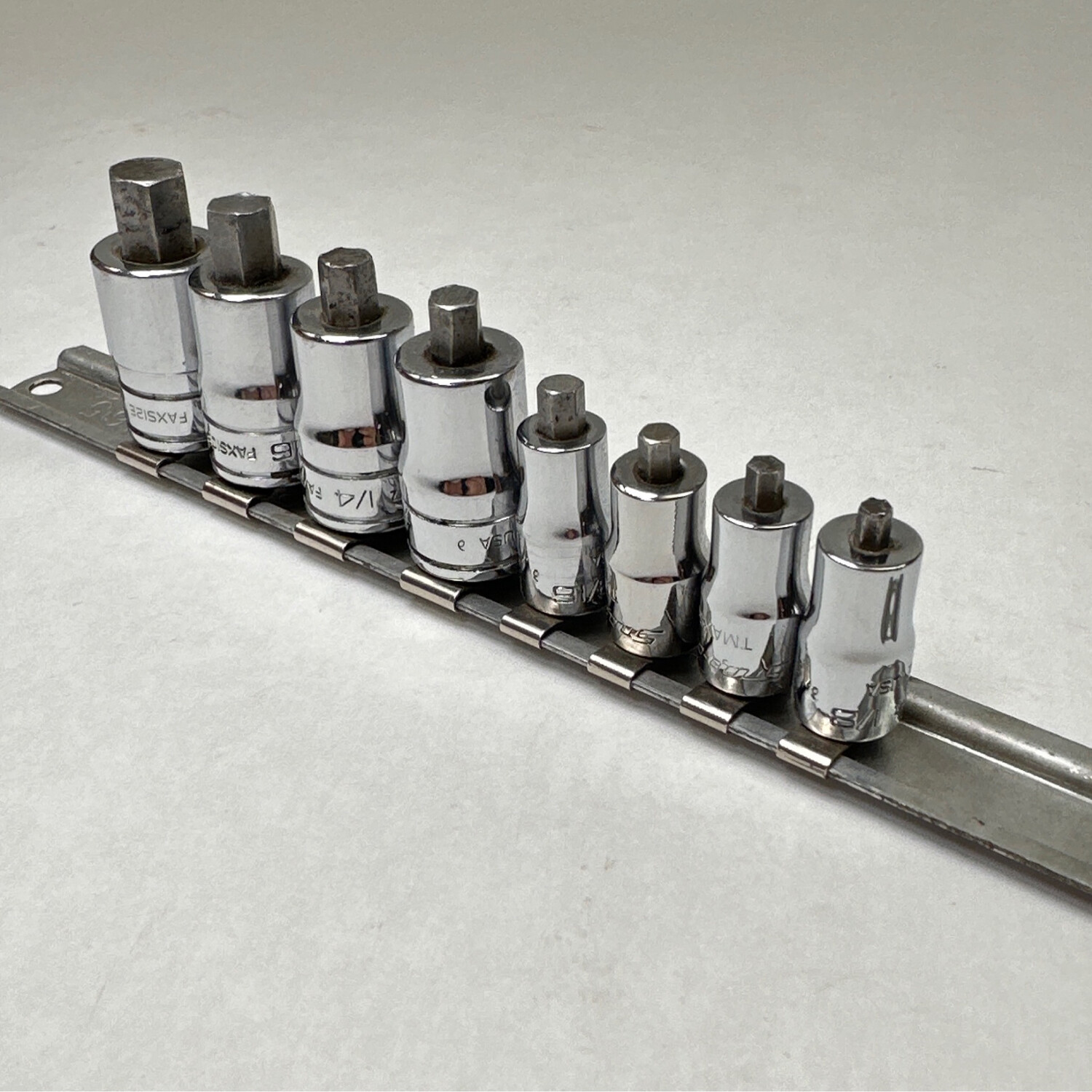 Snap On 8 pc Combination Drive SAE Hex Bit Stubby Socket Driver Set (1/