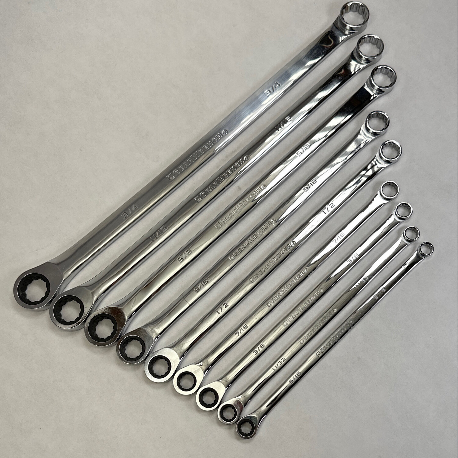 Gearwrench 9Pc XL GearBox Sae Double Box Ratcheting Wrench Set, 85998