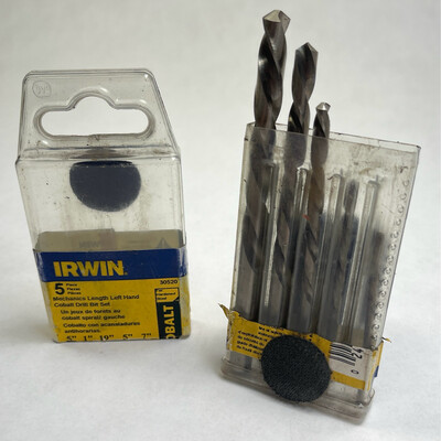 Irwin 5pc Mechanics Length Left Hand Cobalt Drill Bit Set, 30520