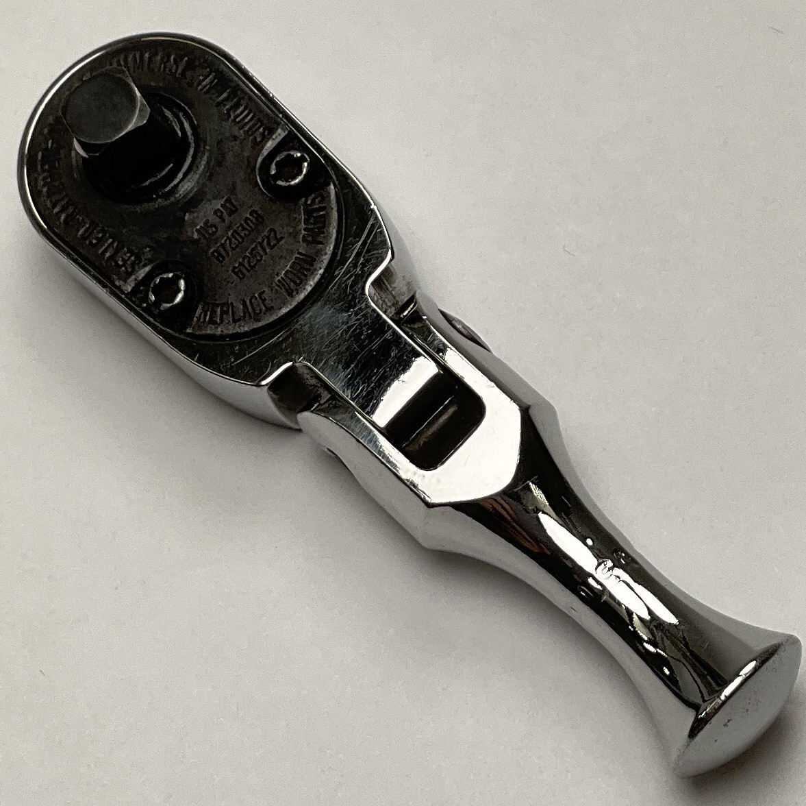 Snap On 1/4” Drive Stubby Flex-Head Ratchet, TKF72