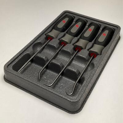 Snap On 4 pc Instinct Soft Grip Miniature Pick Set (Dark Titanium