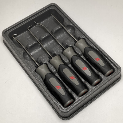 Snap On 4 pc Instinct Soft Grip Miniature Pick Set (Dark Titanium