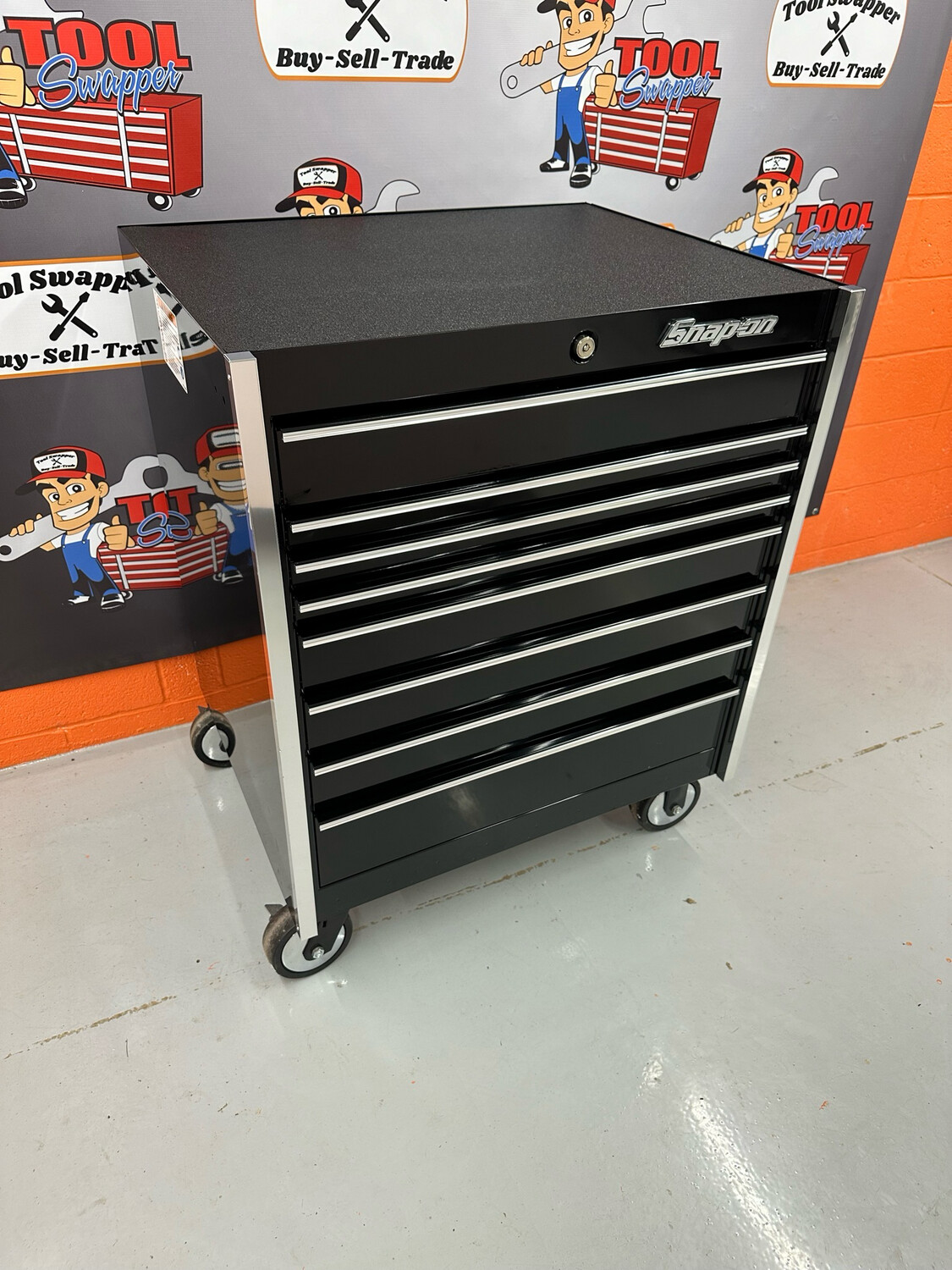 Snap On 36 Eight Drawer Single Bank Masters Series Roll Cab Gloss Black Shop Tool Swapper